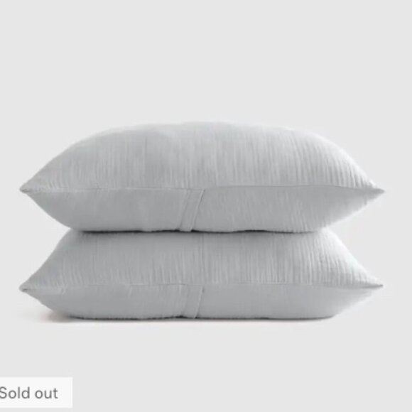 Quince Organic Airy Gauze Stadard Pillow Sham Set Mist NWOT #S26 - Picture 1 of 4